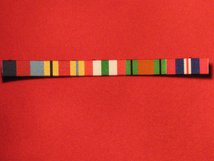 1939 45 STAR - AFRICA STAR - ITALY STAR - DEFENCE MEDAL - END OF WAR WW2 RIBBON SEW ON BAR