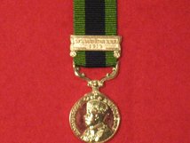 MINIATURE INDIA GENERAL SERVICE MEDAL IGS 1908 1935 WITH AFGHANISTAN NWF 1919 MEDAL GV