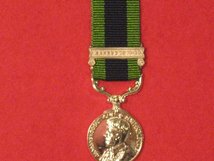 MINIATURE INDIA GENERAL SERVICE MEDAL IGS 1908 1935 WITH MAHSUD 1919 1920 CLASP MEDAL GV