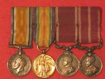 MINIATURE WORLD WAR 1 SET OF 4 MEDAL CONTEMPORARY LOOSE MOUNTED SET