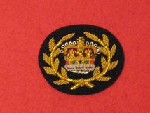 MESS DRESS RQMS CROWN AND LAUREL WREATH GOLD ON BLACK BADGE