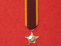 MINIATURE GUYANA MILITARY SERVICE STAR SILVER MEDAL