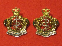 ROYAL ARMY MEDICAL CORPS RAMC MILITARY COLLAR BADGES CLUTCH PIN TYPE