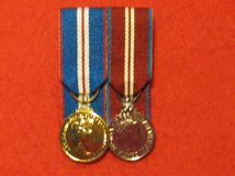 MINIATURE COURT MOUNTED GOLDEN JUBILEE AND DIAMOND JUBILEE PAIR OF MEDALS