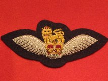 NUMBER 1 DRESS ARMY AIR CORPS OFFICERS PILOTS WINGS BADGE SILVER THREAD WINGS