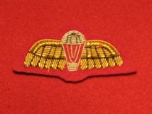 MESS DRESS PARACHUTE WINGS PARA WINGS GOLD ON RED BADGE